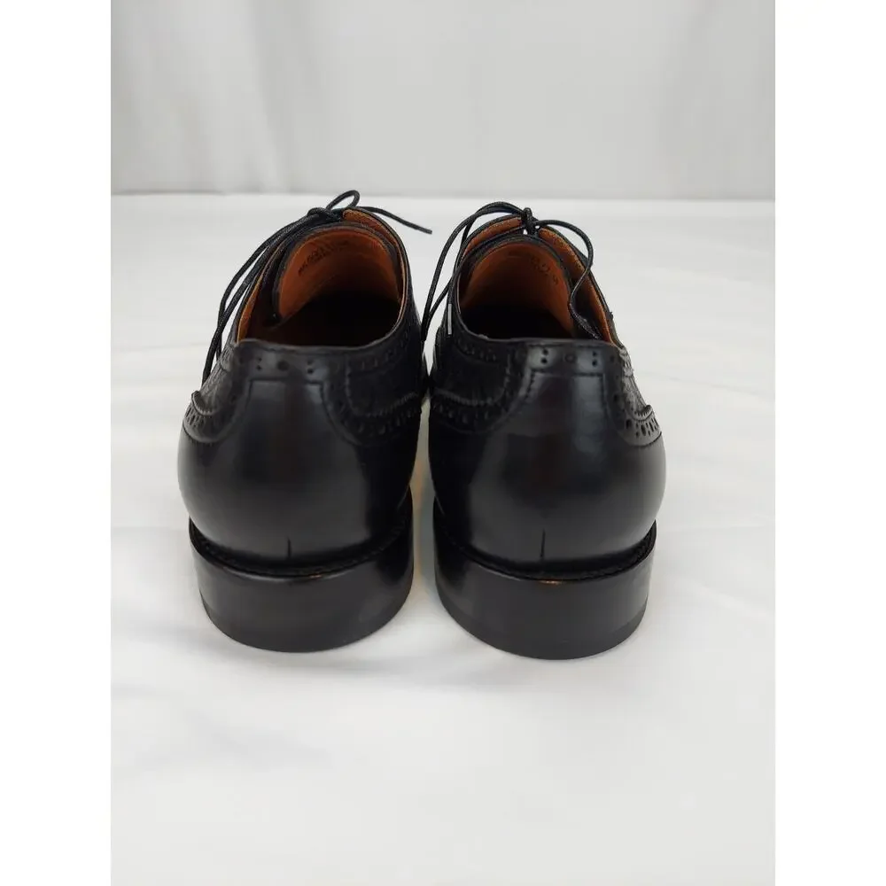 Leizilei Superb Derby Black Oxford Leather Lace-Up Wingtip Men's Dress Shoe 6